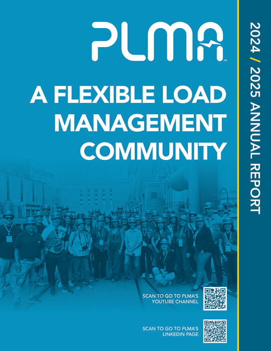 Cover of PLMA's 2024/2025 Annual Report: A Flexible Load Management Community