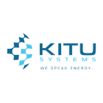 Kitu Systems logo with a blue abstract design and the tagline We Speak Energy. on a white background.