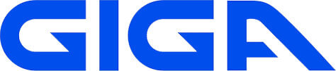 Blue stylized text logo spelling GIGA in bold, geometric capital letters on a white background.