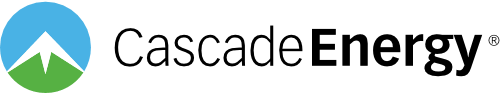 Cascade Energy logo with a blue and green mountain icon next to the text CascadeEnergy on a light background.